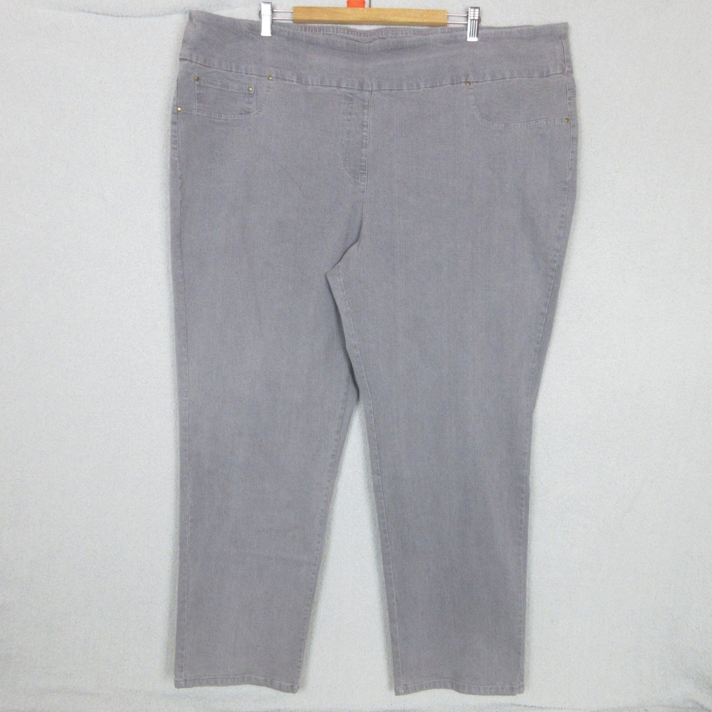Ruby Rd Pull On Pants Slimming Contour Waistband Gray Womens Size 24W (48x31)